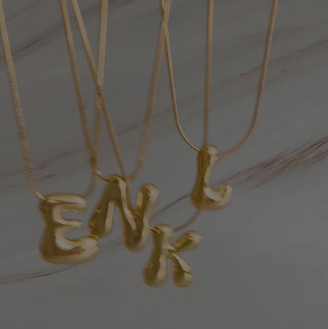 Balloon Letter Initial Necklace